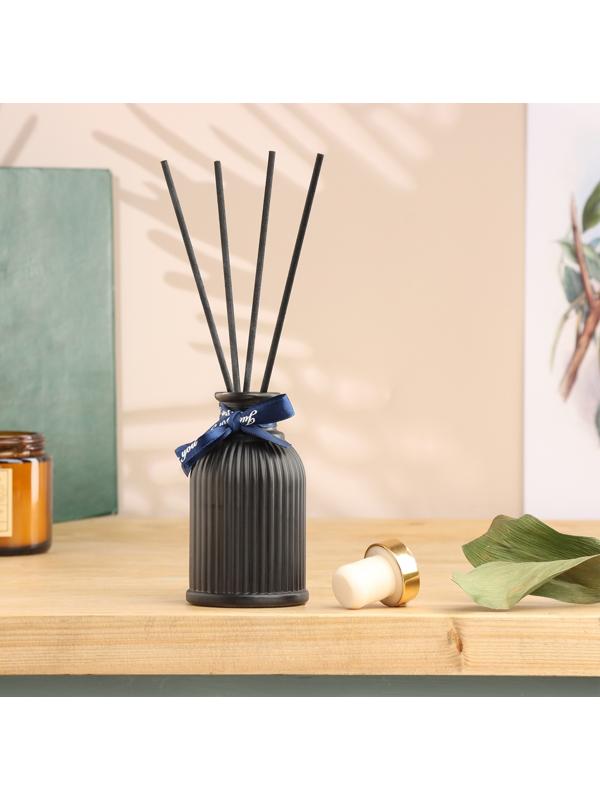 Набор диффузор 100 мл+свеча 6х9 см, черный джентельмен, черный