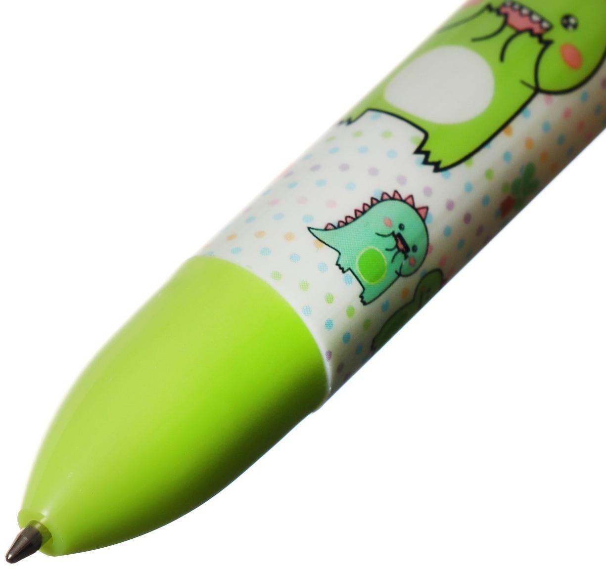 Ручка шариковая автоматическая, 6-ти цветная, Дракон МИКС