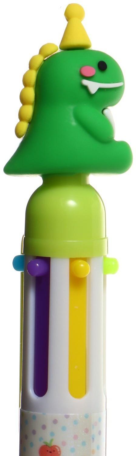 Ручка шариковая автоматическая, 6-ти цветная, Дракон МИКС