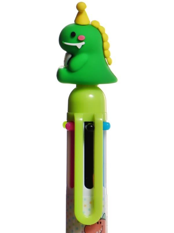 Ручка шариковая автоматическая, 6-ти цветная, Дракон МИКС