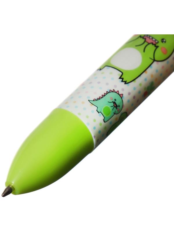 Ручка шариковая автоматическая, 6-ти цветная, Дракон МИКС