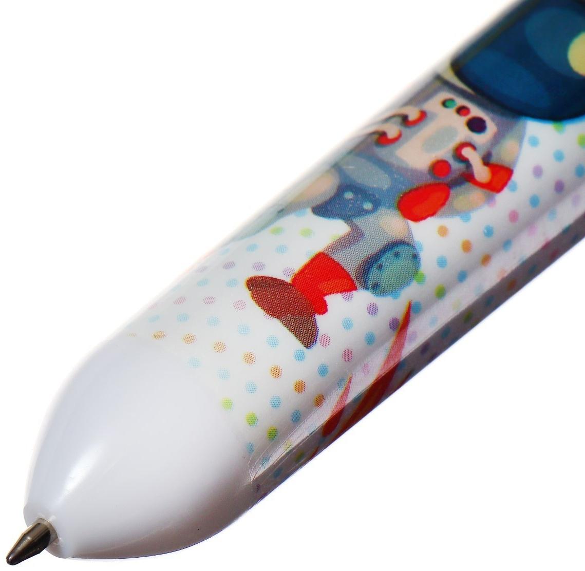 Ручка шариковая автоматическая, 10-ти цветная, Космонавт МИКС