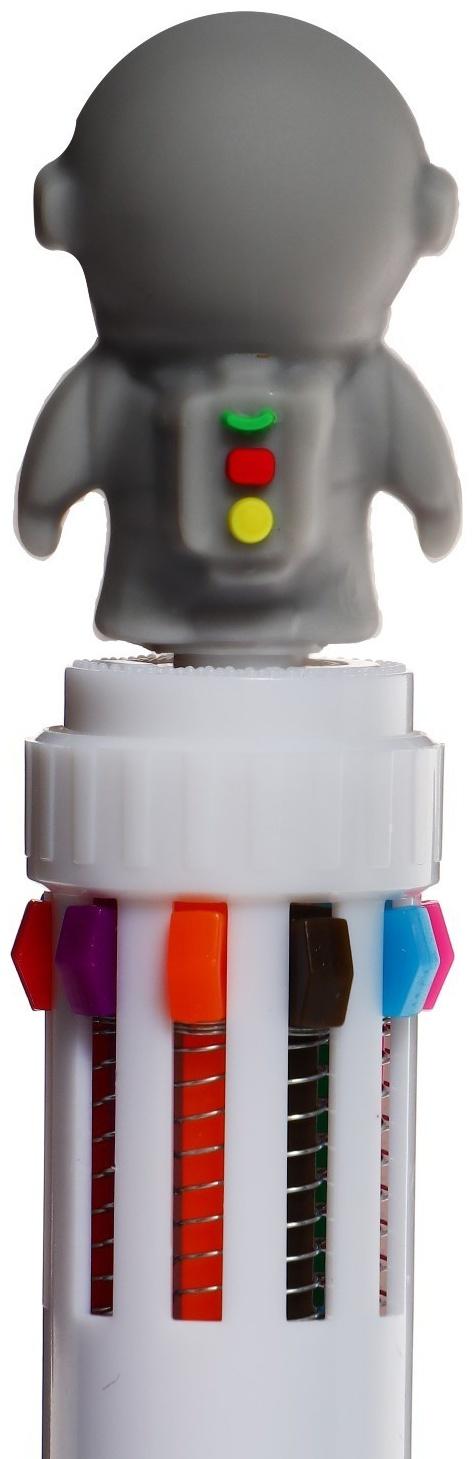 Ручка шариковая автоматическая, 10-ти цветная, Космонавт МИКС