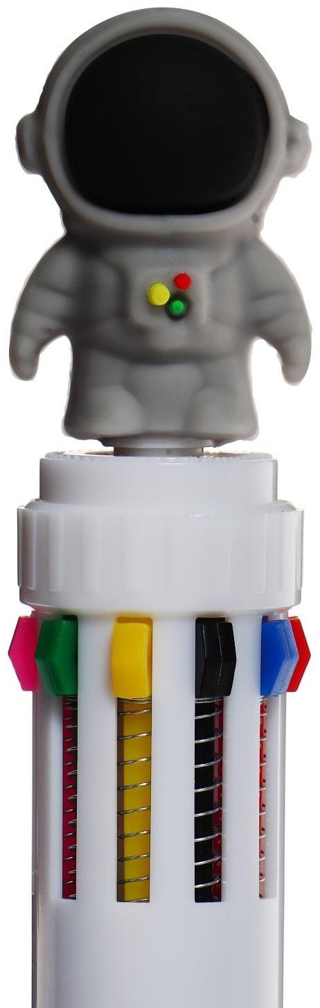 Ручка шариковая автоматическая, 10-ти цветная, Космонавт МИКС