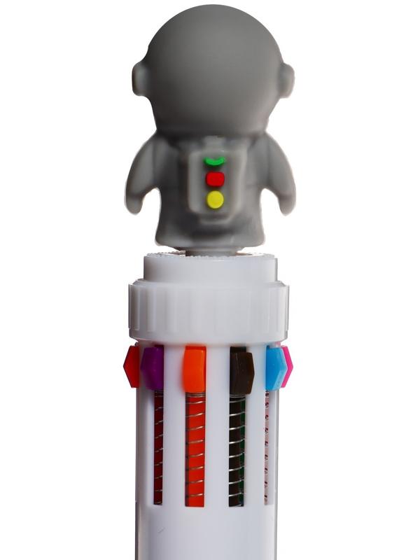 Ручка шариковая автоматическая, 10-ти цветная, Космонавт МИКС