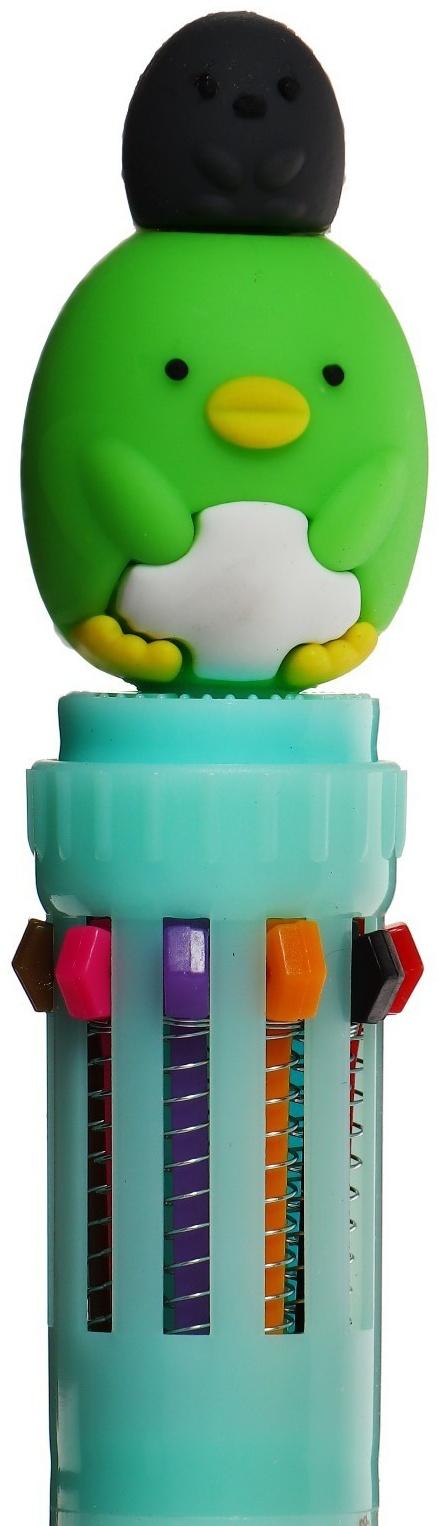 Ручка шариковая автоматическая, 10-ти цветная, Милашки МИКС