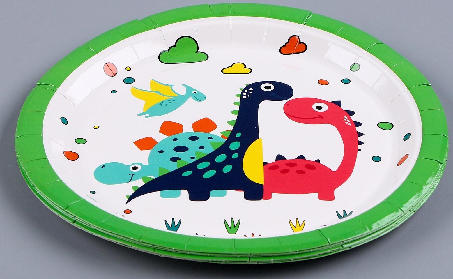 Тарелка бумажная «Милые дракончики», в наборе 6 шт.