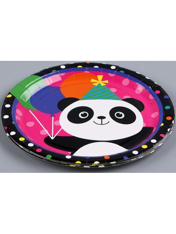 Тарелка бумажная «Панда с шариками», в наборе 6 шт.