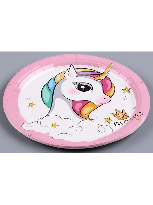 Тарелка бумажная «Единорог», в наборе 6 шт.