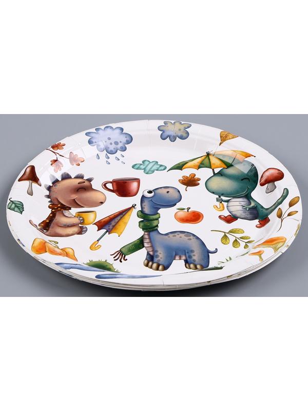 Тарелка бумажная «Динозаврики», в наборе 6 шт.