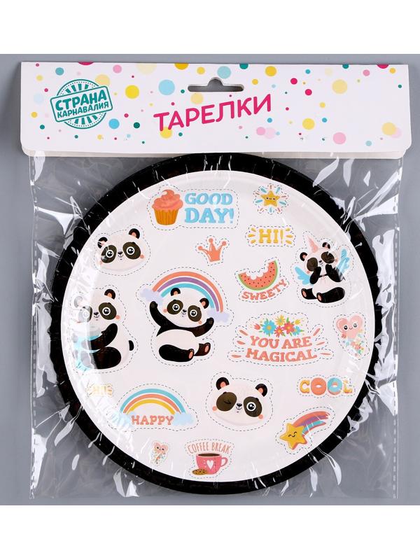 Тарелка бумажная «Панда», в наборе 6 шт.