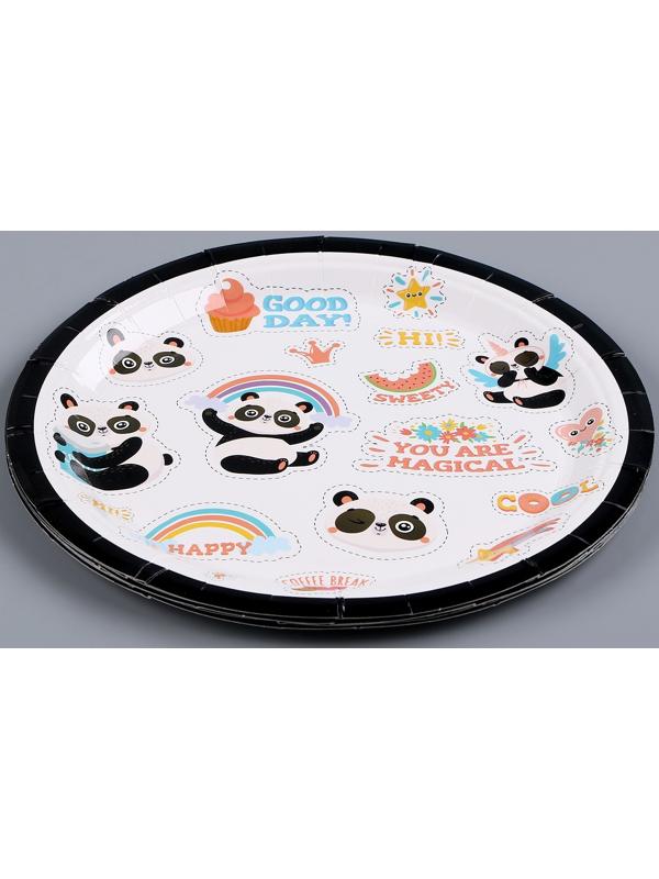 Тарелка бумажная «Панда», в наборе 6 шт.