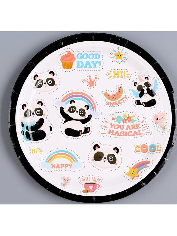 Тарелка бумажная «Панда», в наборе 6 шт.