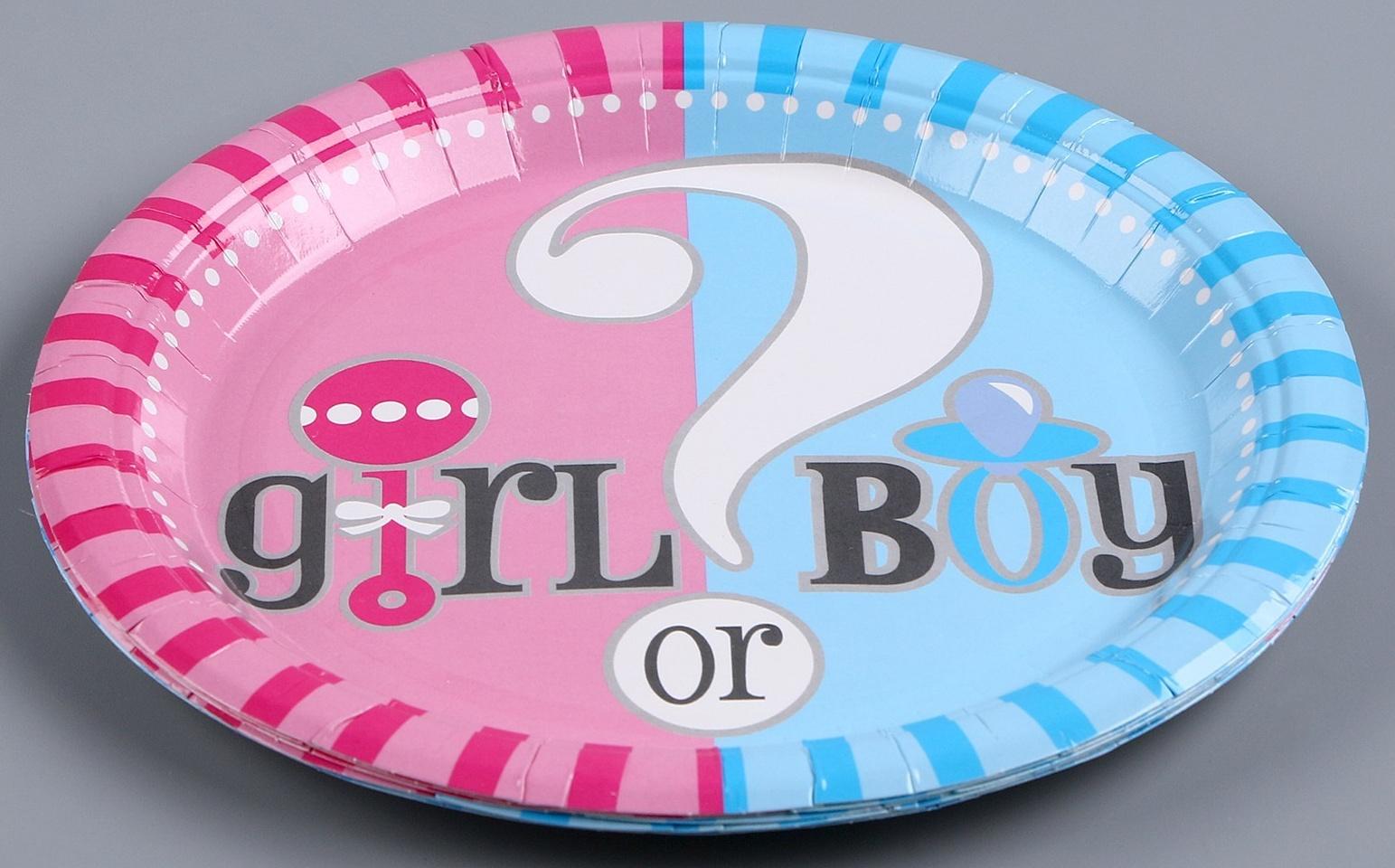 Тарелка бумажная «Гендер-пати», набор 6 шт.