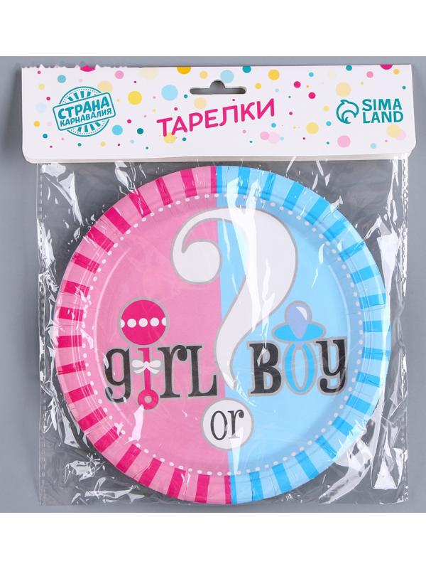 Тарелка бумажная «Гендер-пати», набор 6 шт.