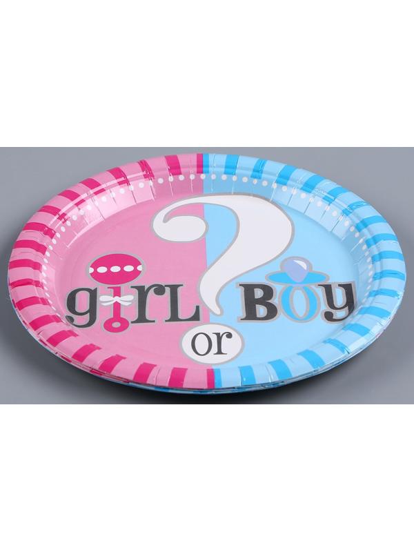 Тарелка бумажная «Гендер-пати», набор 6 шт.