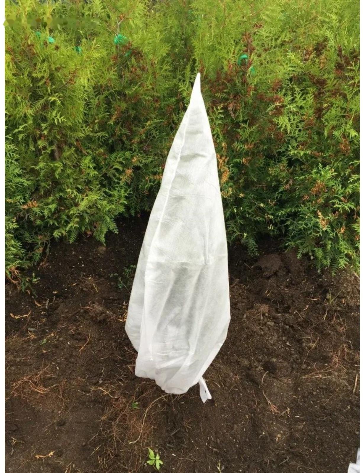 Чехол для растений, конус на завязках, h = 80 см, спанбонд с УФ-стабилизатором, белый, набор (5 шт.)