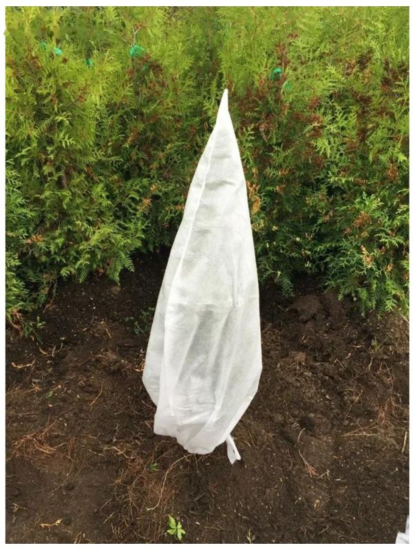 Чехол для растений, конус на завязках, h = 80 см, спанбонд с УФ-стабилизатором, белый, набор (5 шт.)