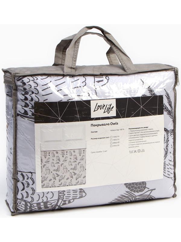 Покрывало LoveLife евро макси Owls 240*210±5см, микрофайбер, 100% п/э