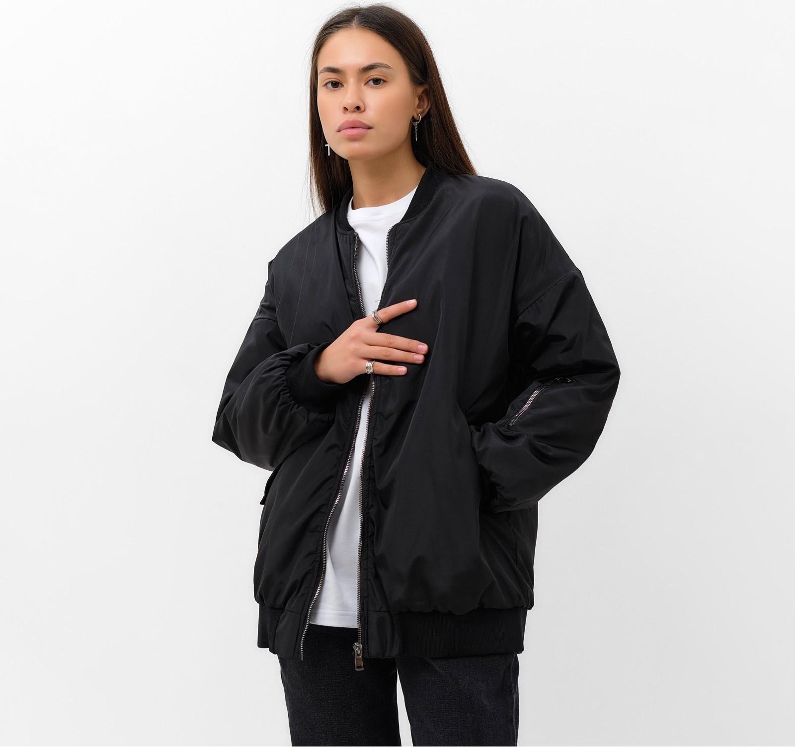 Куртка (бомбер) женский, черный, р. L (46-48)