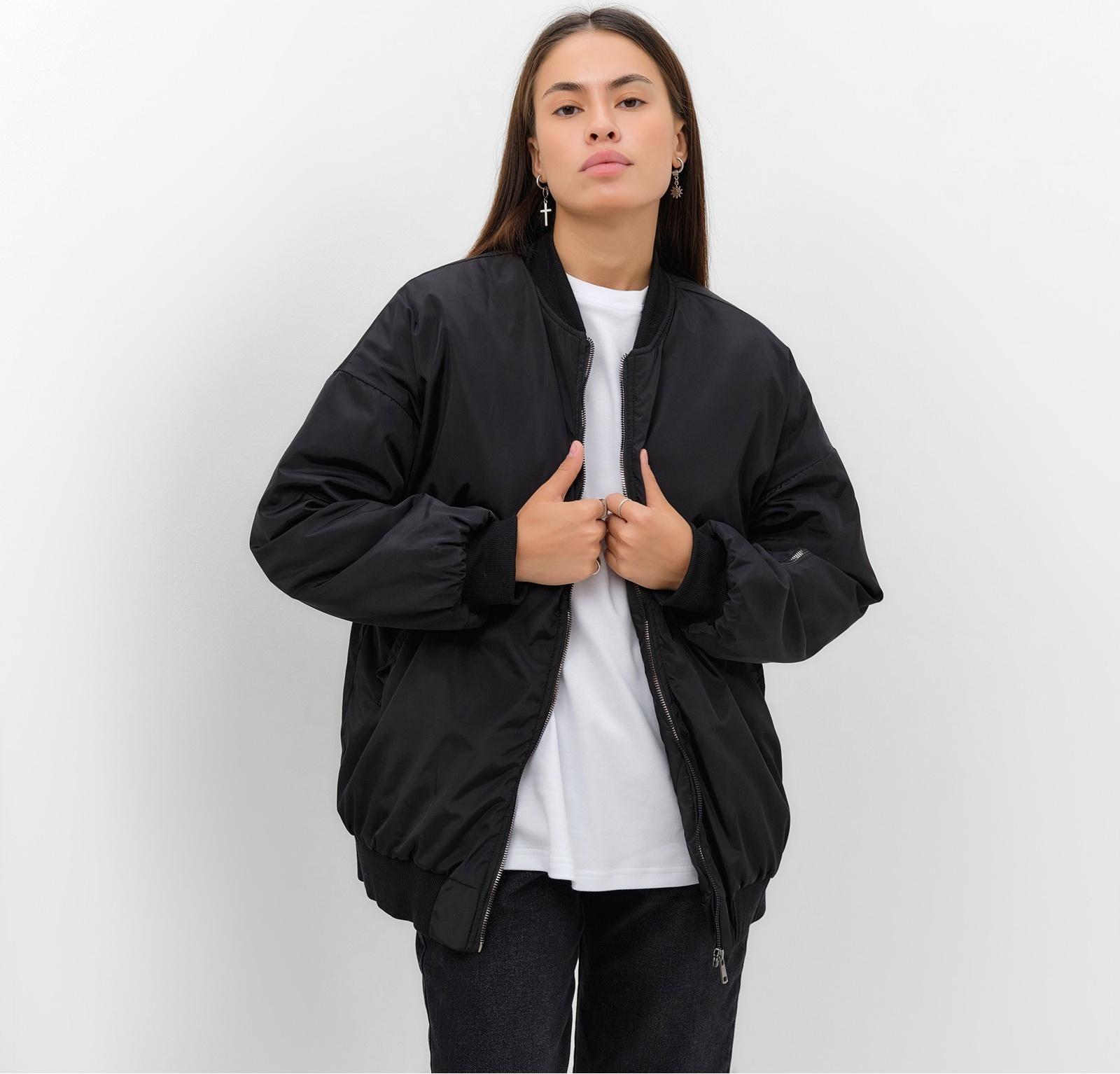 Куртка (бомбер) женский, черный, р. L (46-48)