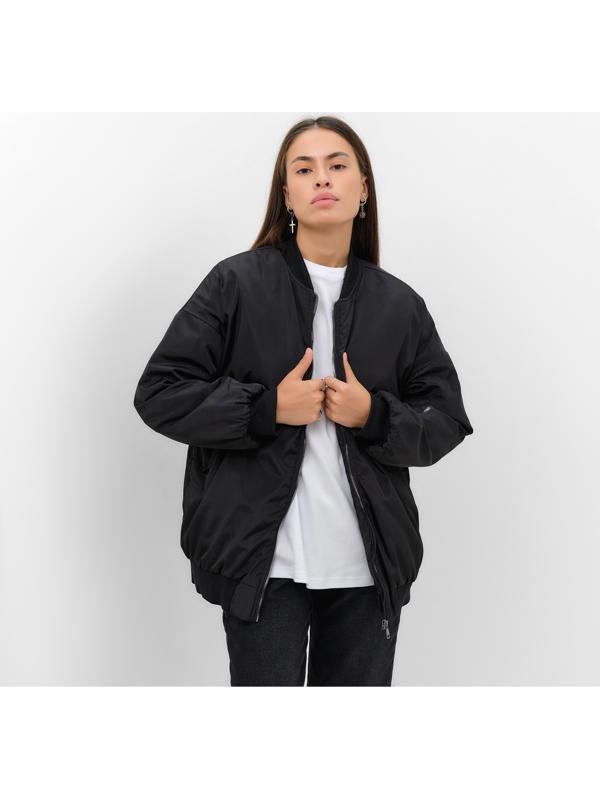 Куртка (бомбер) женский, черный, р. XL (48-50)