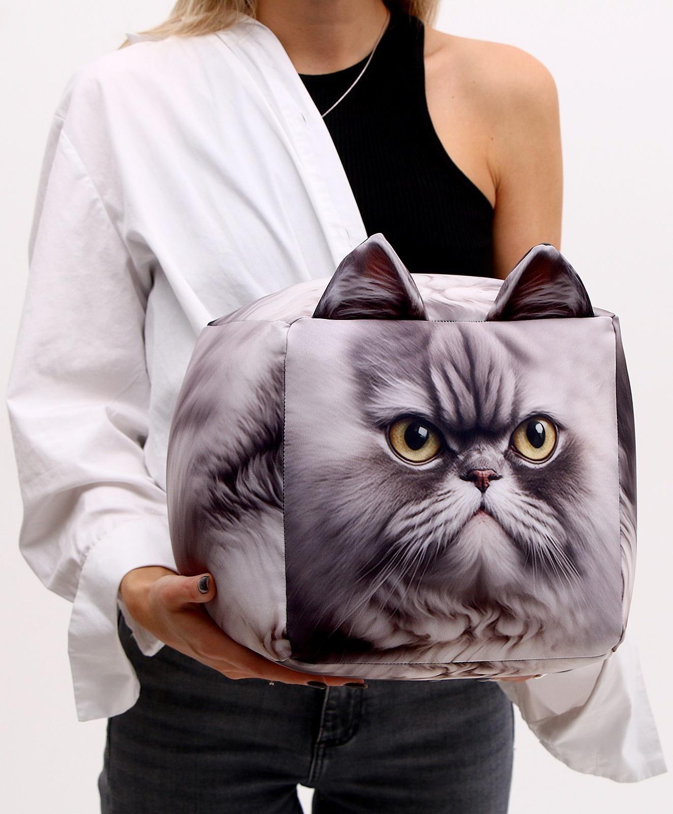 Антистресс кубы «кот», серый, угрюмый