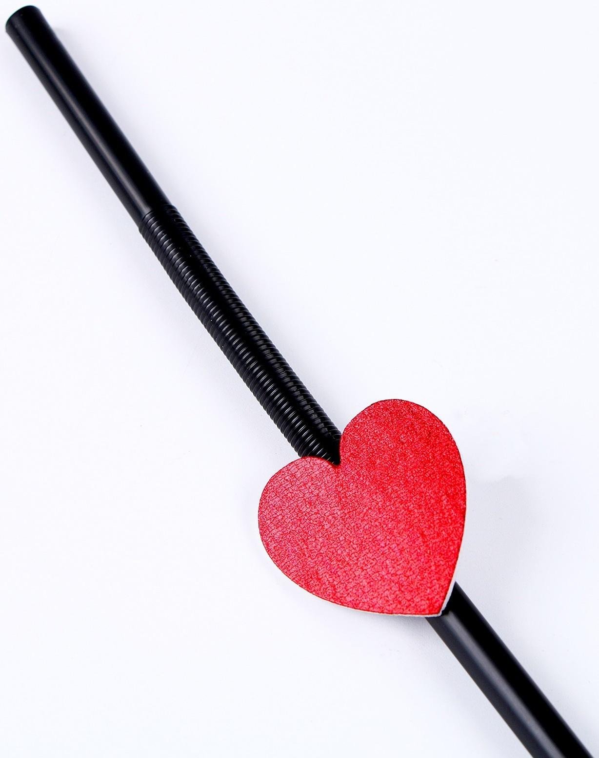 Трубочки для коктейля, с сердцами, в наборе 6 шт., чёрные