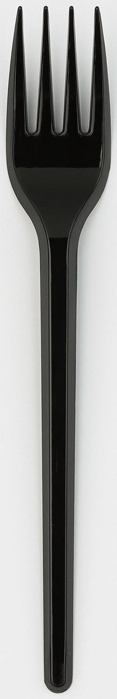 Вилка одноразовая чёрная «Стандарт» 15,5 см