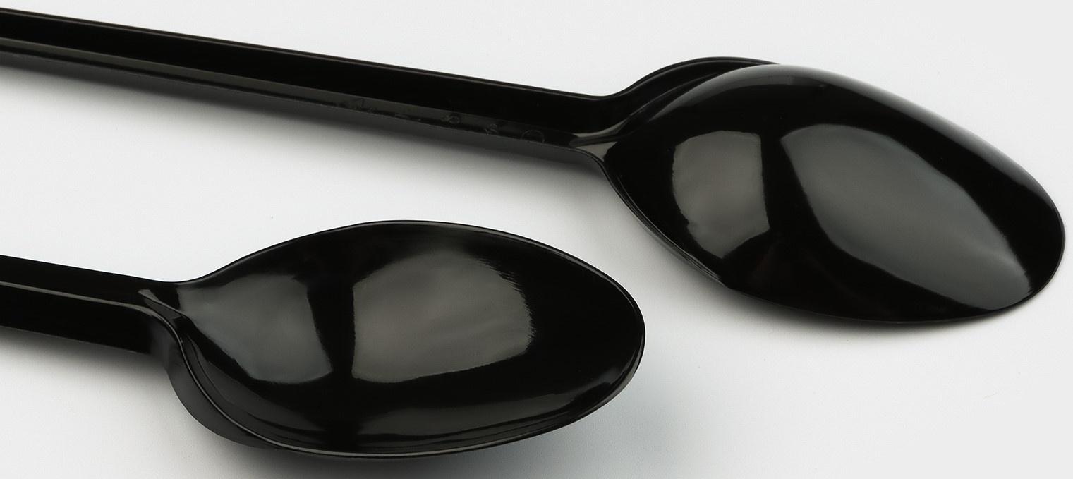 Ложка одноразовая чёрная «Стандарт», столовая, 16 см