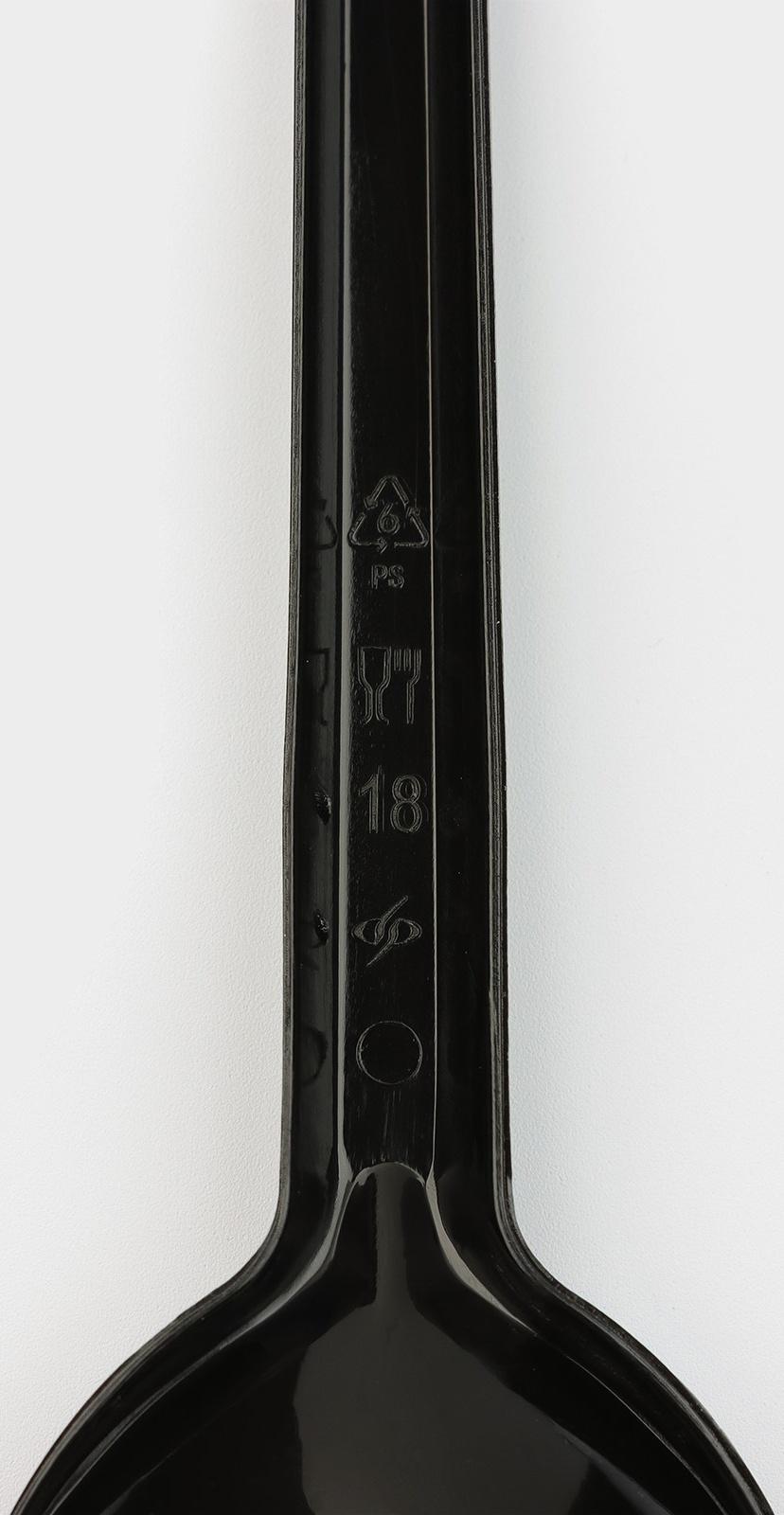 Ложка одноразовая чёрная «Стандарт», столовая, 16 см