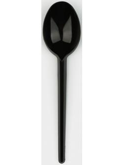 Ложка одноразовая чёрная «Стандарт», столовая, 16 см