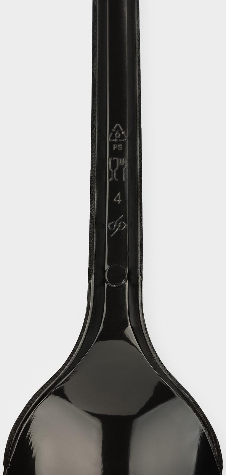 Ложка одноразовая чёрная «Стандарт», чайная, 12,5 см