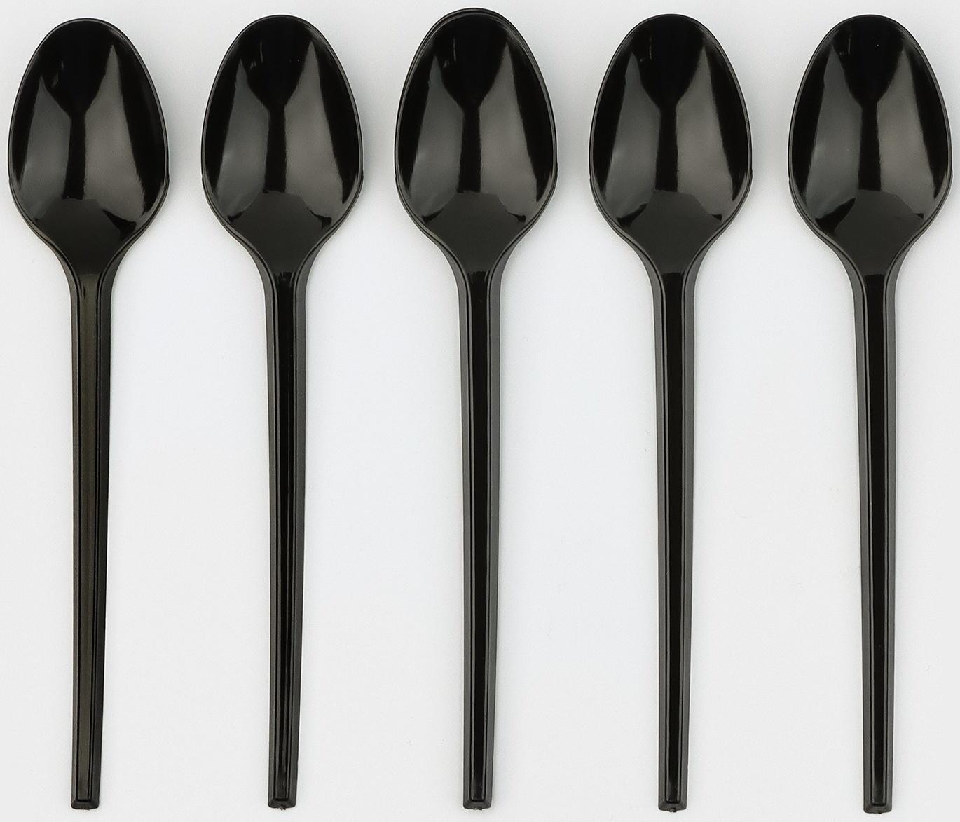 Ложка одноразовая чёрная «Стандарт», чайная, 12,5 см