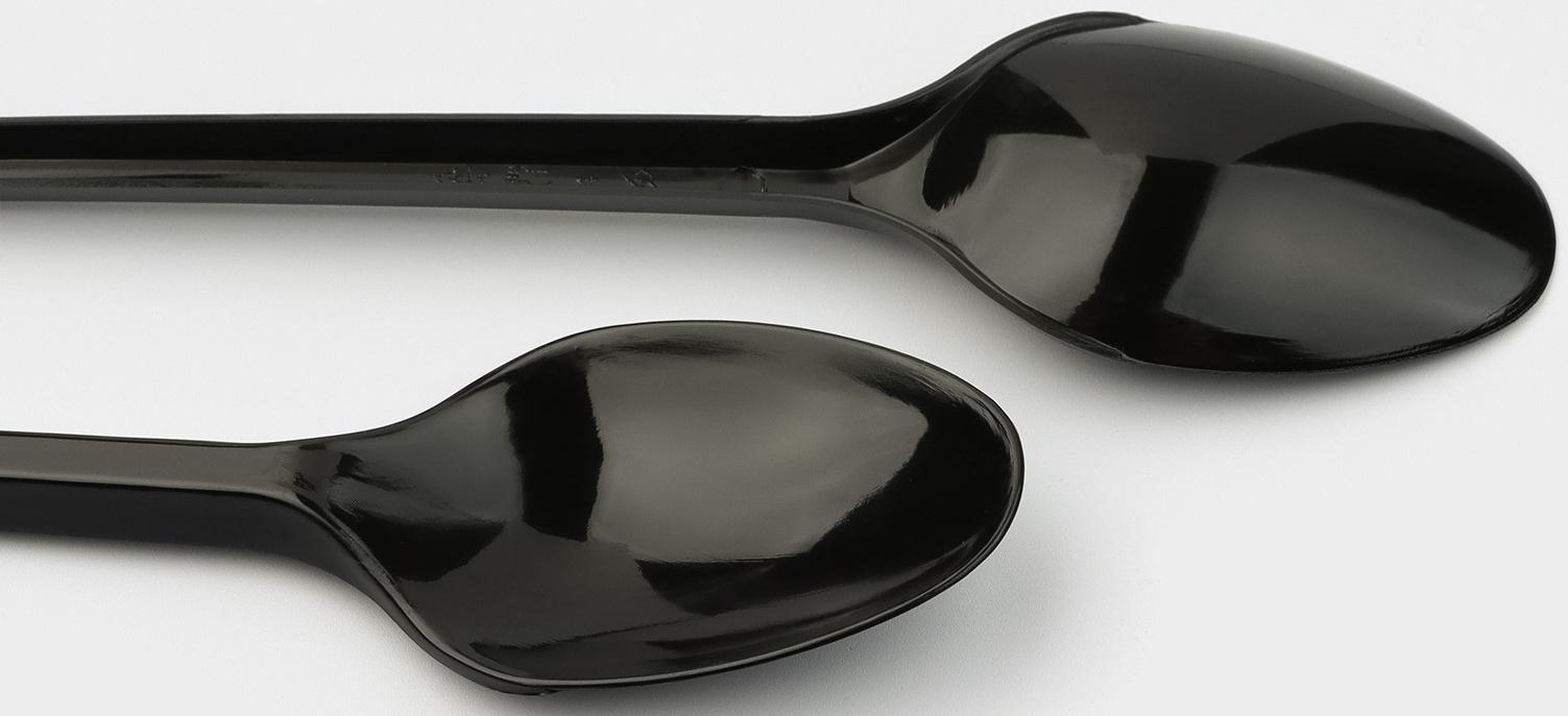 Ложка одноразовая чёрная «Стандарт», чайная, 12,5 см