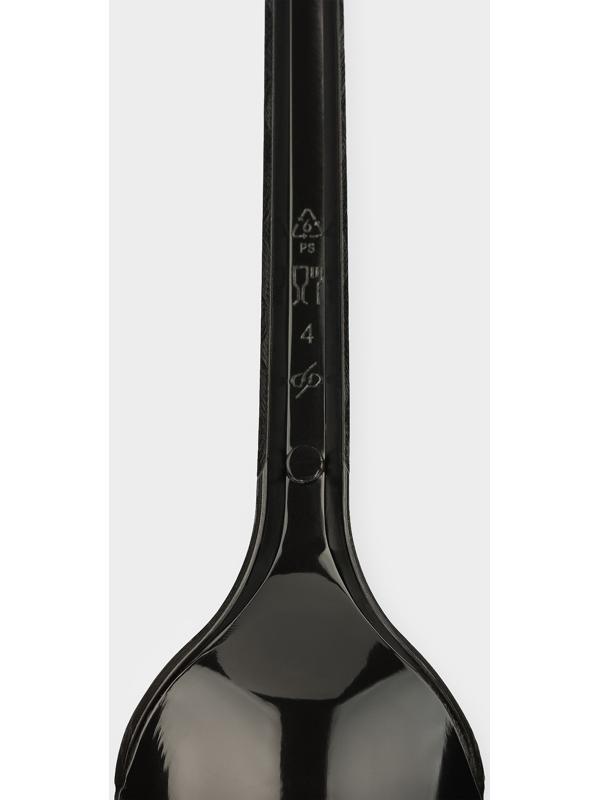 Ложка одноразовая чёрная «Стандарт», чайная, 12,5 см