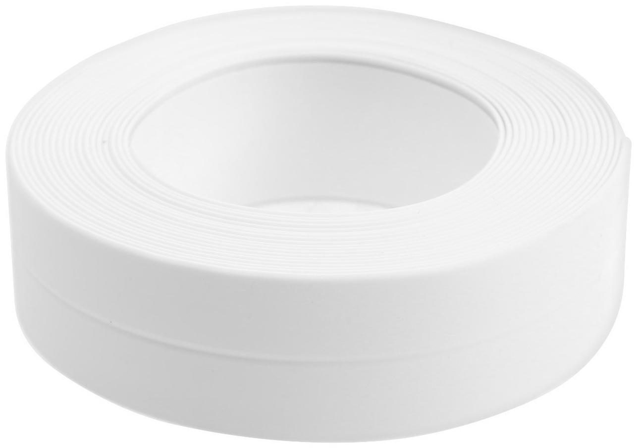 Лента бордюрная ТУНДРА, для ванн и раковин, самоклеящаяся, белая, 22 мм х 3.2 м