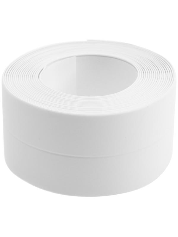 Лента бордюрная ТУНДРА, для ванн и раковин, самоклеящаяся, белая, 38 мм х 3.2 м