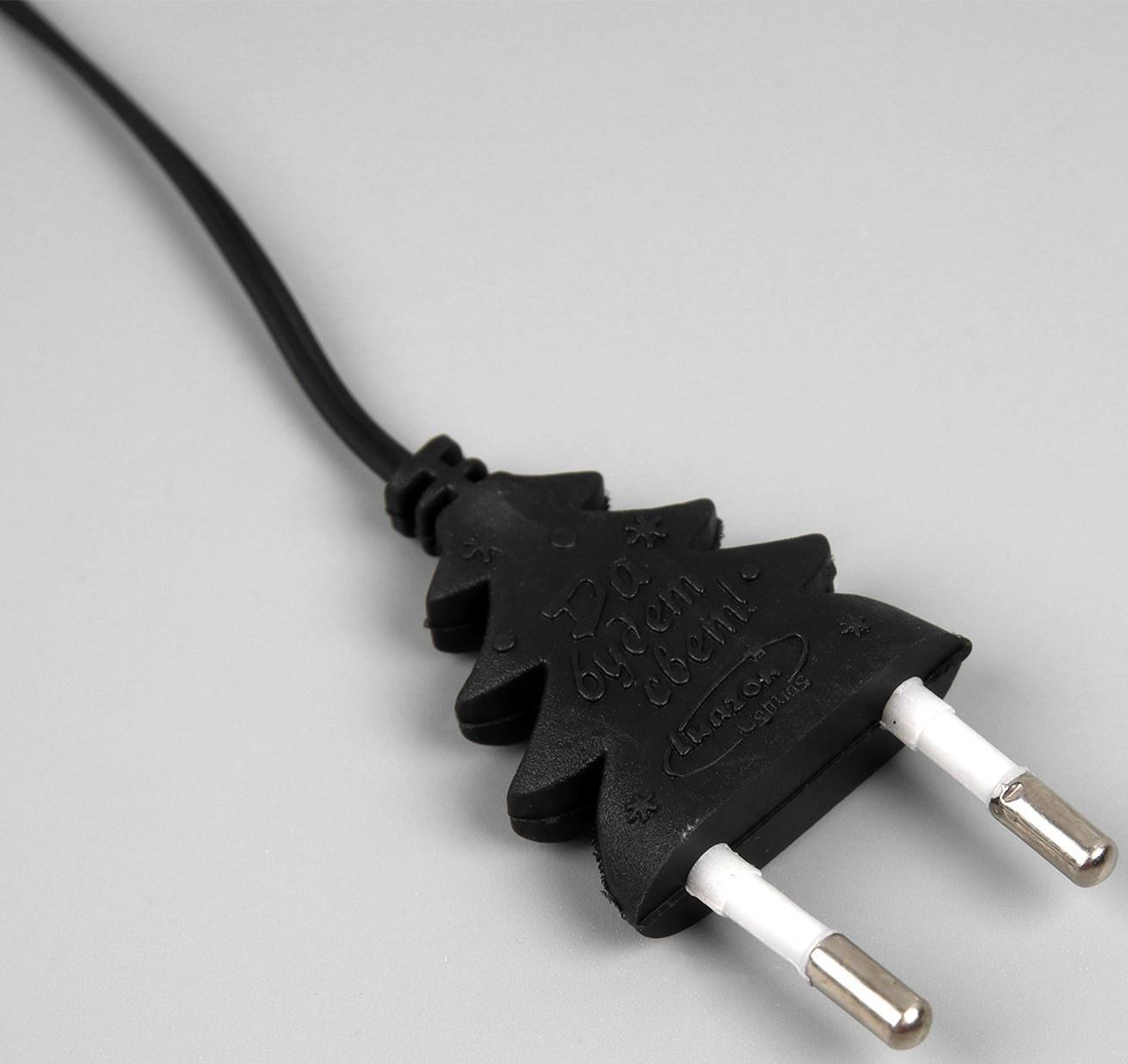 Удлинитель для комнатных гирлянд, 3 м, тёмная нить, УМС-вилка