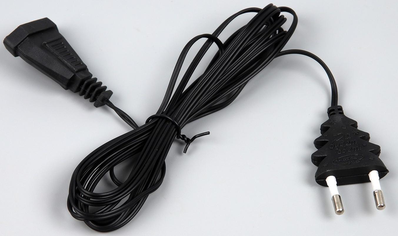 Удлинитель для комнатных гирлянд, 3 м, тёмная нить, УМС-вилка