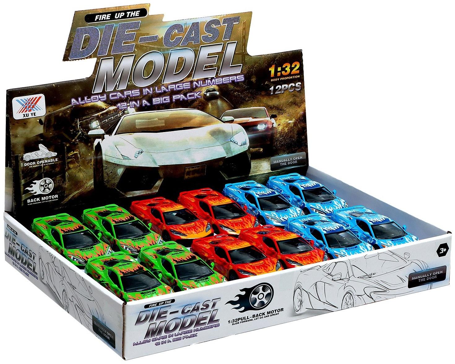 Машина металлическая «Спорткар», 1:32, инерция, открываются двери, цвет МИКС