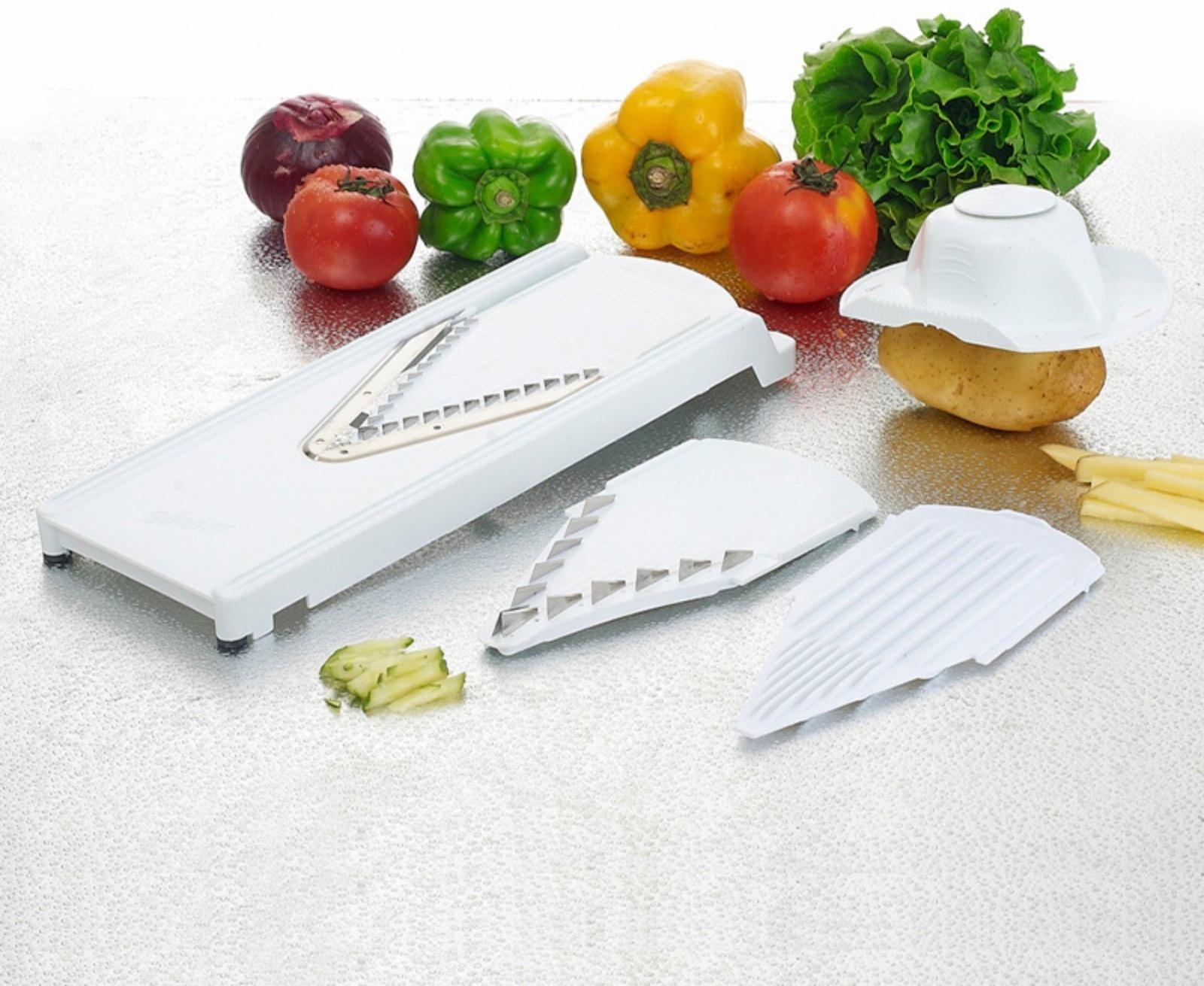 Овощерезка-шинковка Доляна «Смарти», 3 сменных насадки, пушер, цвет белый