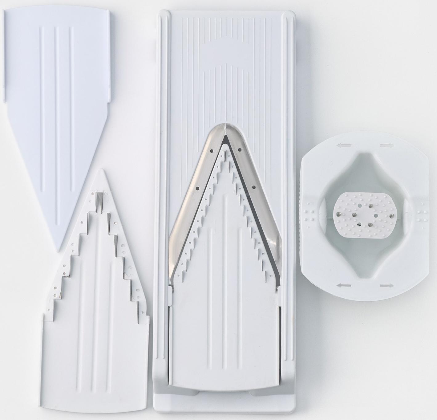 Овощерезка-шинковка Доляна «Смарти», 3 сменных насадки, пушер, цвет белый