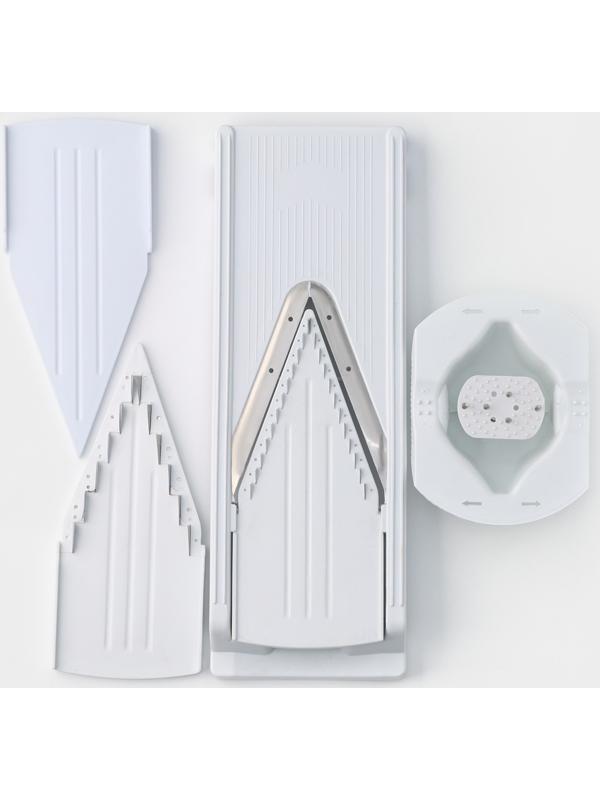 Овощерезка-шинковка Доляна «Смарти», 3 сменных насадки, пушер, цвет белый