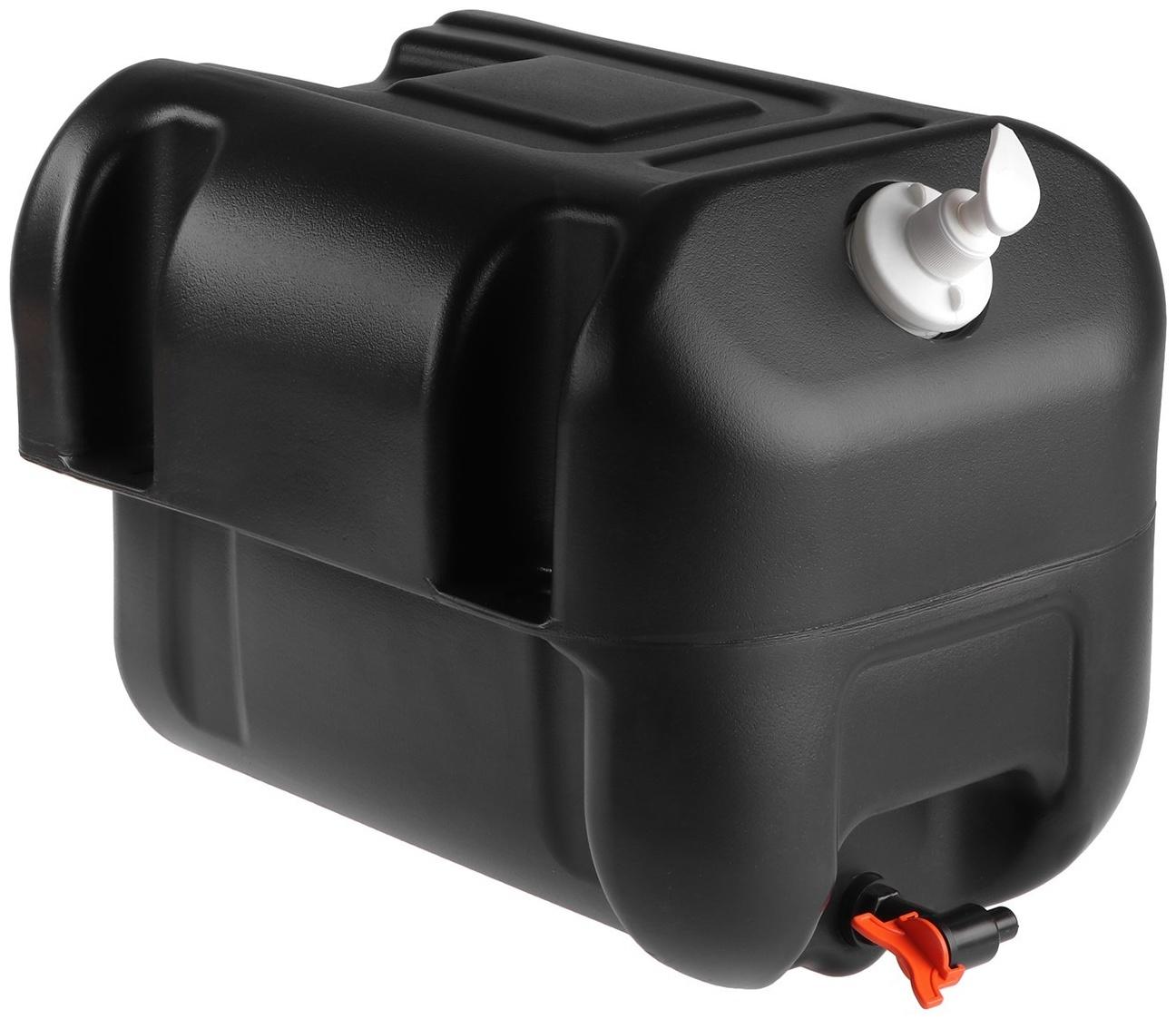 Рукомойник на полуприцеп 30 л, черный, мыльница с дозатором, ТТ-РК-30