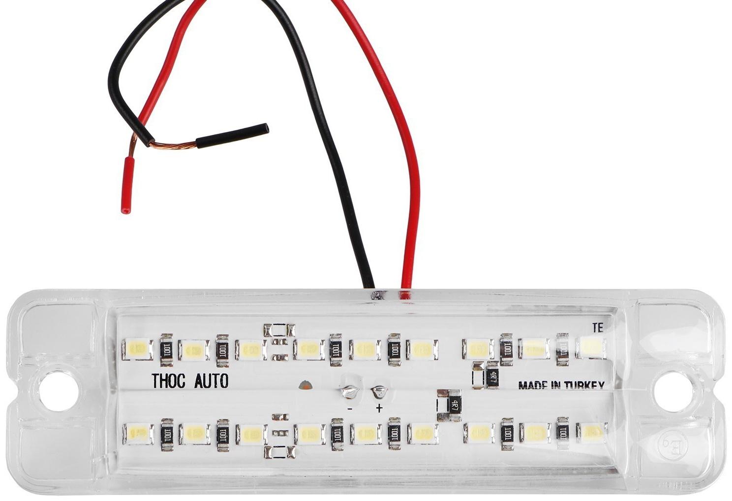 Фонарь габаритный 18-ти диодный LED, белый, 12 - 24 В, 100 мм, 4370