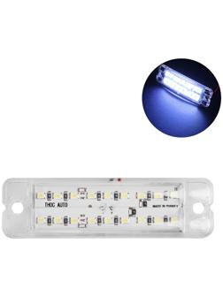 Фонарь габаритный 18-ти диодный LED, белый, 12 - 24 В, 100 мм, 4370