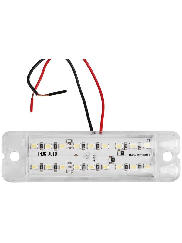 Фонарь габаритный 18-ти диодный LED, белый, 12 - 24 В, 100 мм, 4370