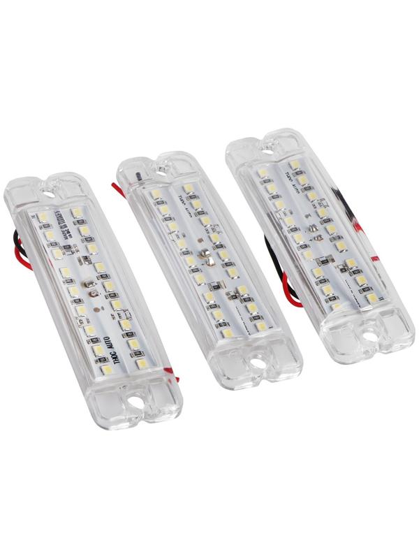 Фонарь габаритный 18-ти диодный LED, белый, 12 - 24 В, 100 мм, 4370