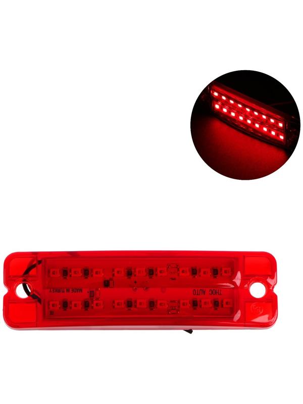 Фонарь габаритный 18-ти диодный LED, красный, 12 - 24 В, 100 мм, 4372